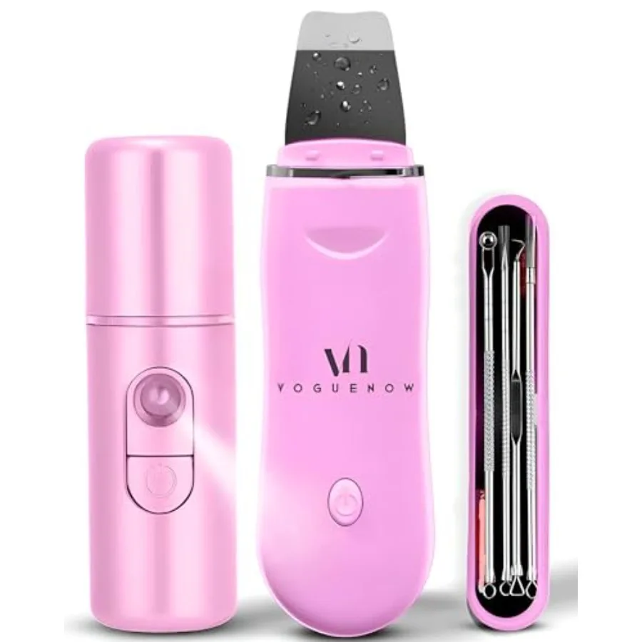 Skin Scrubber Gezichtsspatel Set van 3 Diep reinigende zwarte verwijderaar met gezichtsmistspuit Extractietoolkit Ultrasone Skin Sc