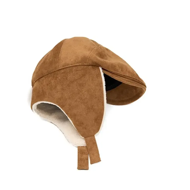 Winter Polyester Solid Warm Newsboy Caps Men Flat Cap Women Painter Beret Hats 152