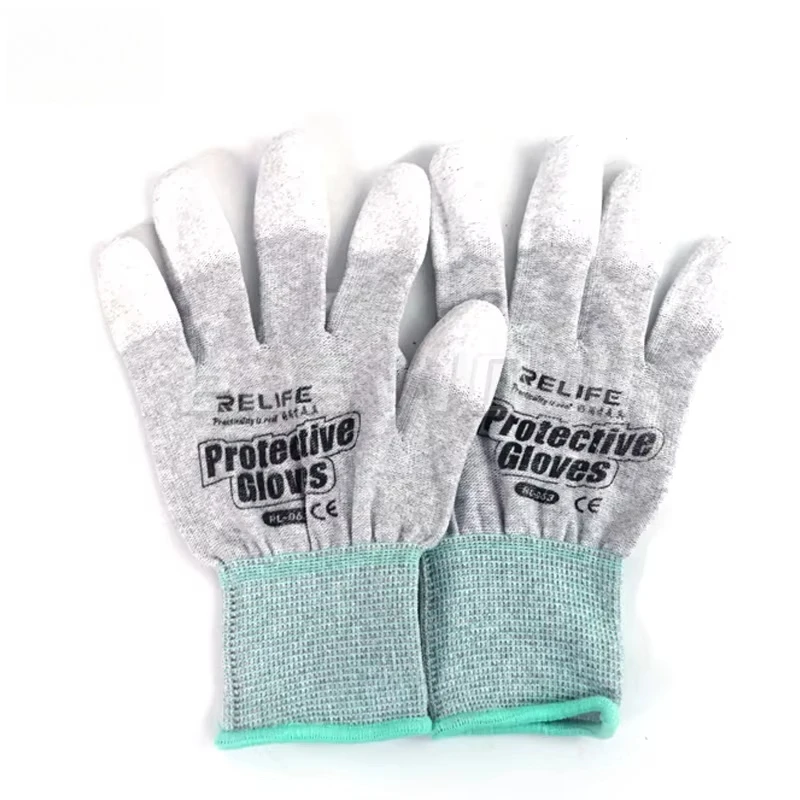 RELIFE RL-063 Anti-Static Gloves for Phone Computer Repair Antiskid ESD Electronic Working Coated Finger Protection Gloves