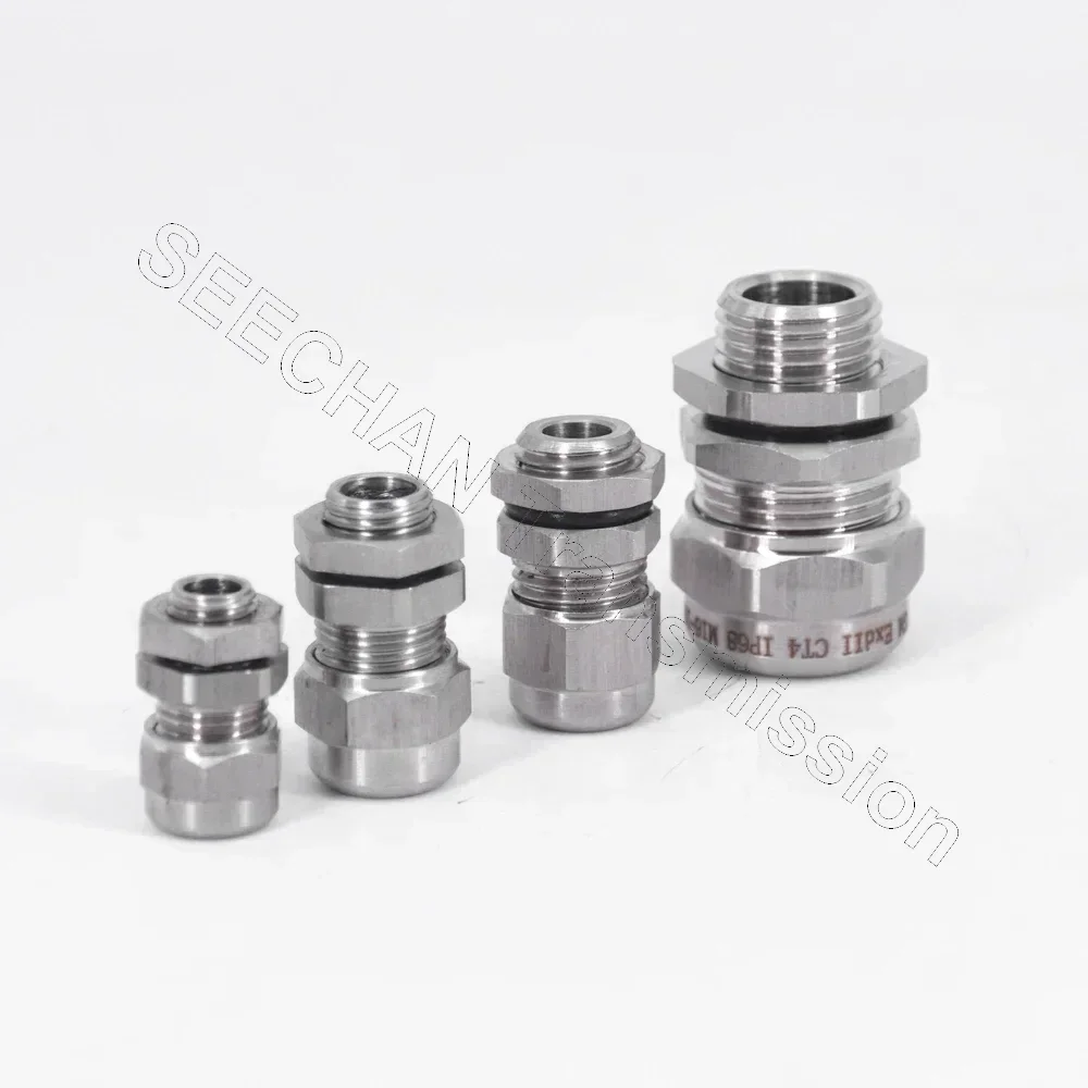 M6 M8 M10 M 12 M14 M16 M18 Metric Cable Gland Waterproof Explosion Proof 304 Stainless Steel Connector
