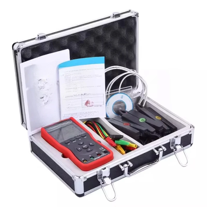 

Three-phase digital phase voltmeter, three-clamp automatic 0~ 360 phase voltmeter USB port 500 data storage