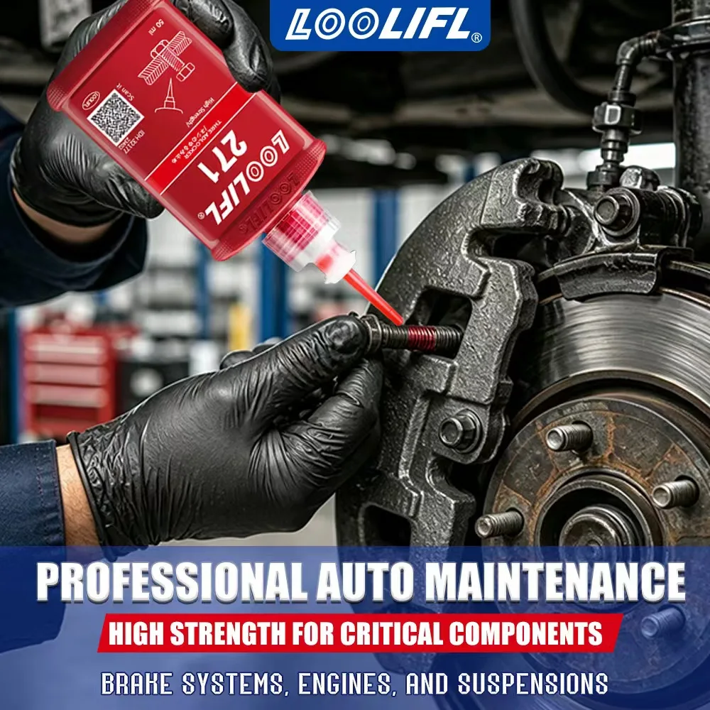

Loolifl 271 Lock Tight Thread Locker Red High Strength Screw Anti Loose Glue Auto Maintenance Brake Engine Suspension Sealant