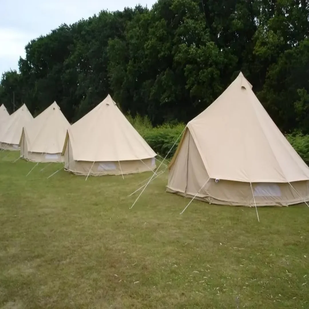 Waterproof Canvas Bell Tent 4 Season Waterproof Outdoor Camping Tents