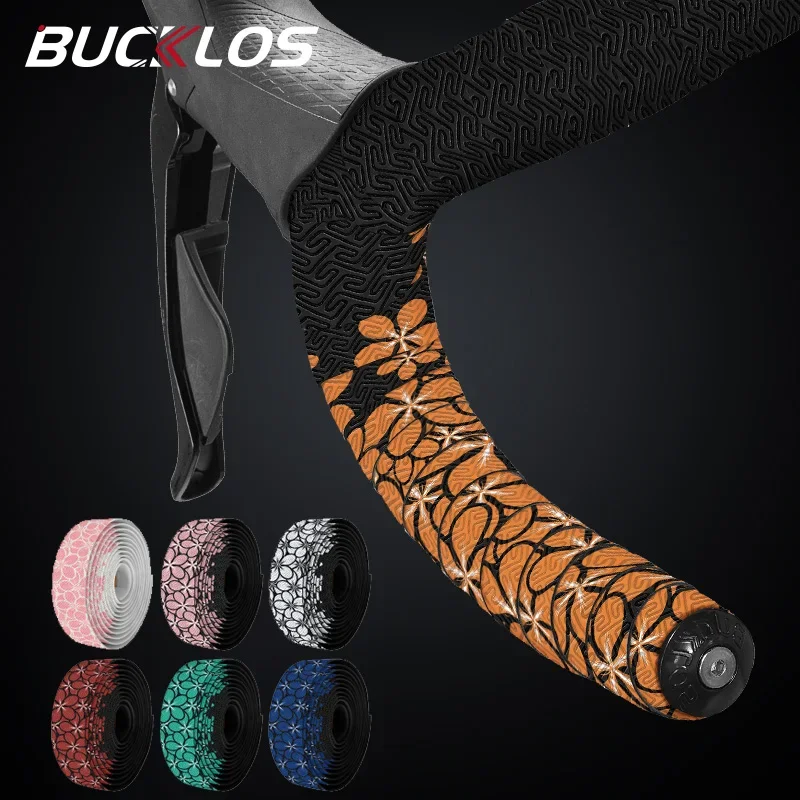 

BUCKLOS Bicycle Handlebar Tape Soft PU EVA Bike Bars Tape Anti-Vibration Cycling Wrap Straps End Plug Riding Accessories