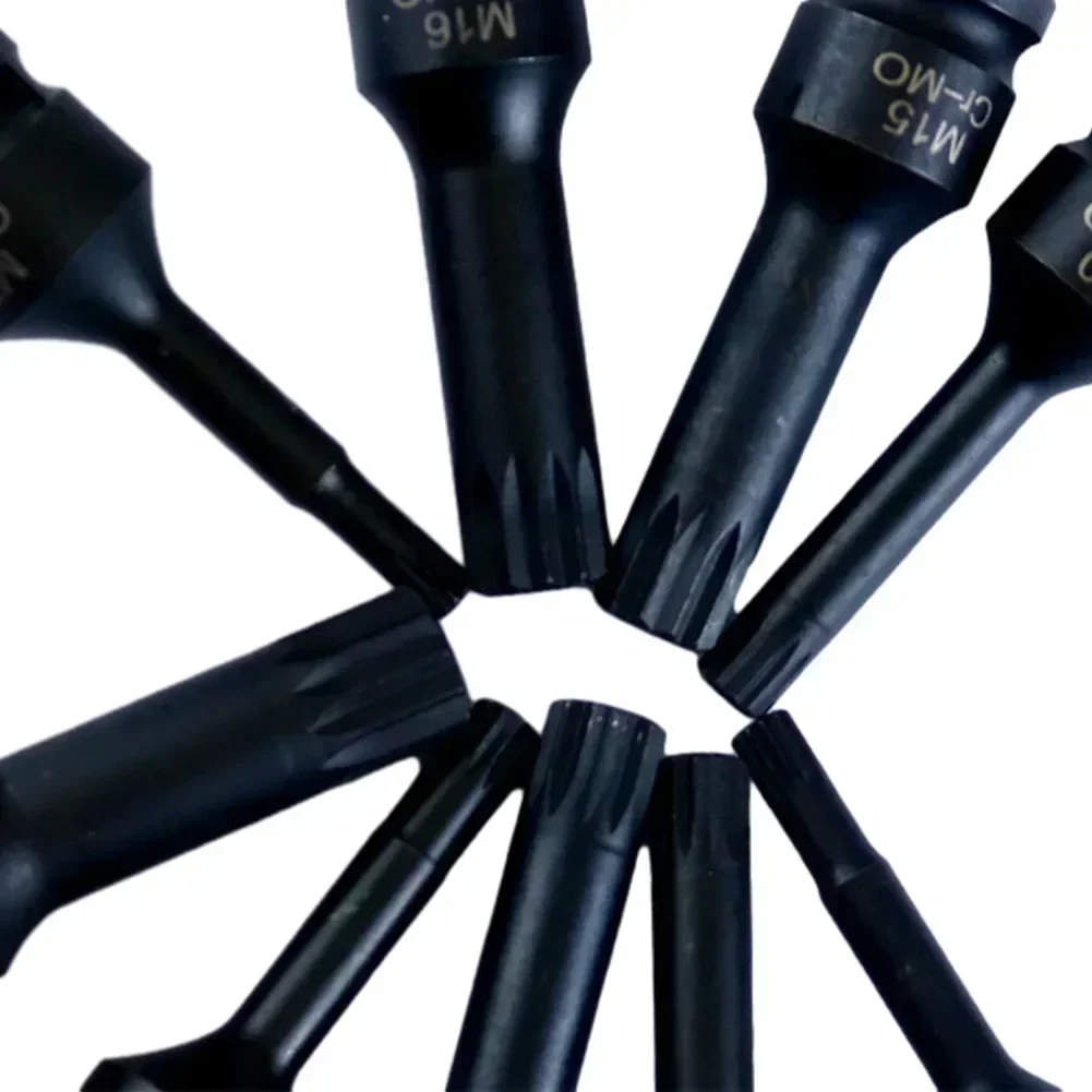 1pc M5-M19 Impact Socket Wrench Adapter 1/2Inch Drive Square Drive Wrench Socket Adapter 12 Point Socket Screwdriver Bit Tools