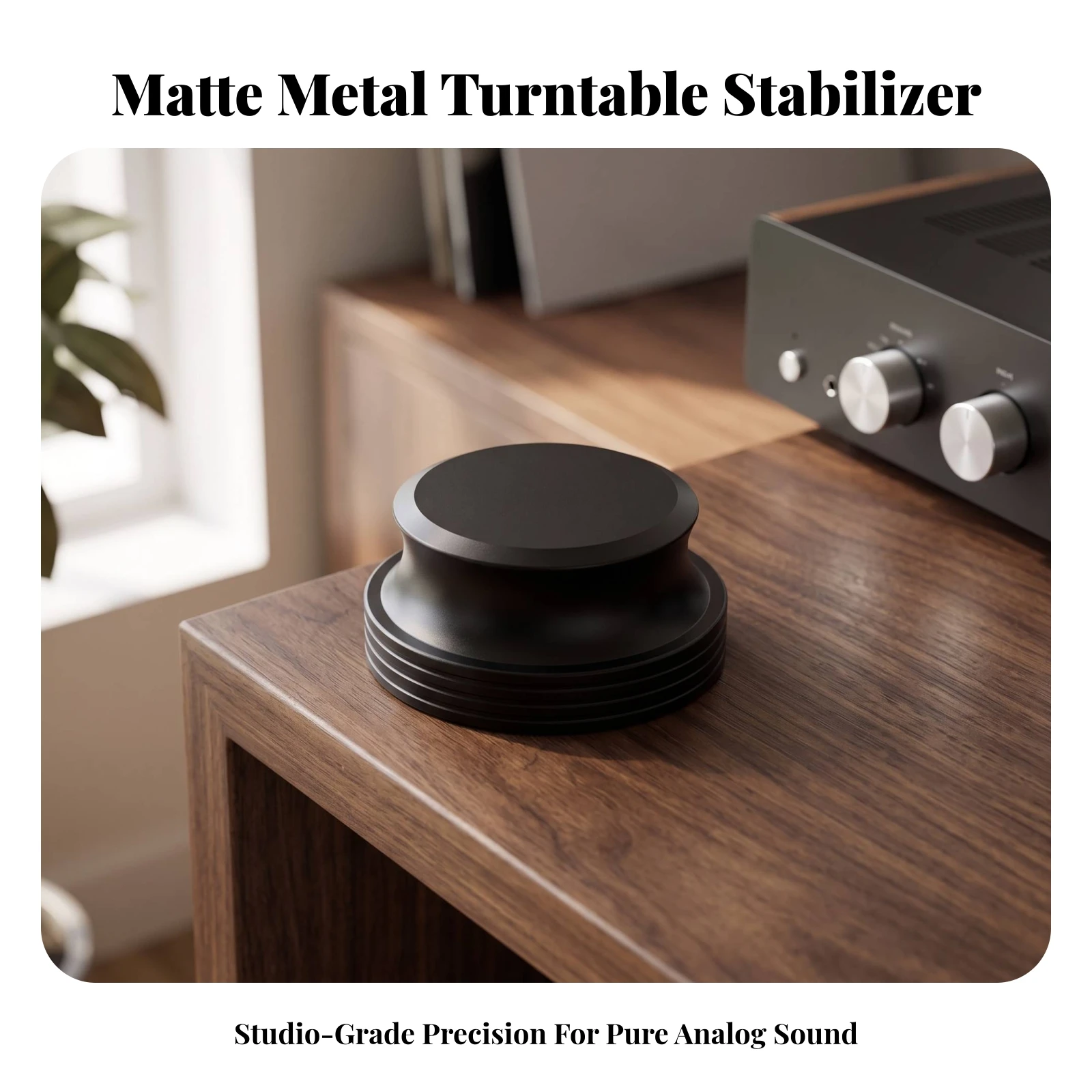 Stabilisateur en vinyle, poids compact pour platine vinyle, poids anti-résonance, accessoire universel pour audiophiles et salles de lecture à domicile.