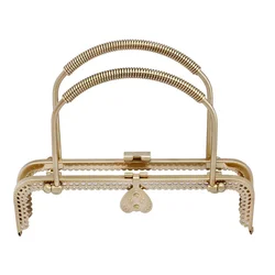 Square Vintage Embossing Metal Frame for Bags Clasp with Handles Bag Wrist Frame Support Sew Bag Hardware Accessories