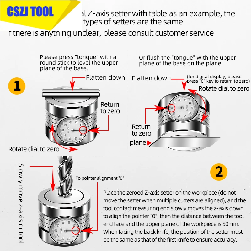 Z Axis Setter Axis Setter con Meter strumento fotoelettrico asse Z Zero Setter Zero Setting Gauge Digital Magnetic Z Axis Tool