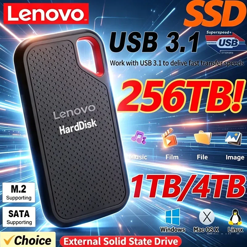 Lenovo SSD 256TB Mobile Hard Disk E60 2TB 8TB 128TB USB 3.1 