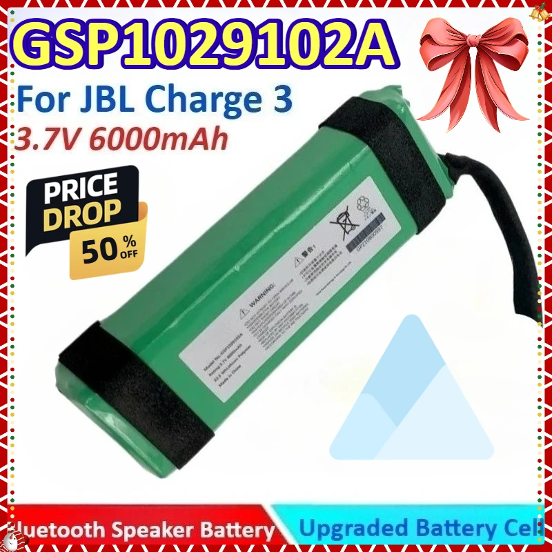 

New 6000mAh 3.7V GSP1029102A High Quality General-purpose Digital Bluetooth Speaker Battery for JBL Charge 3