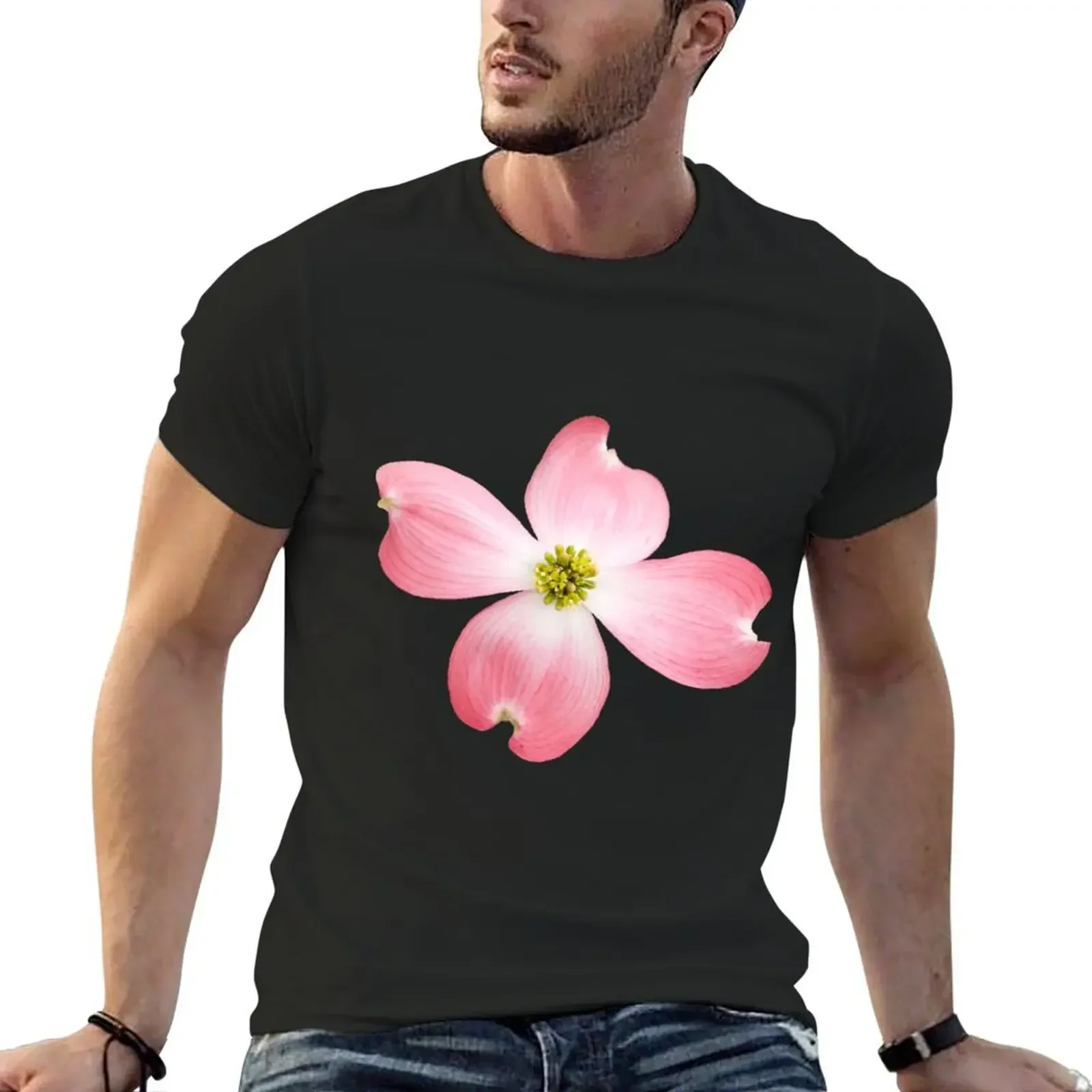 Pink Dogwood T-Shirt quick drying anime clothes man clothes cotton t shirt men