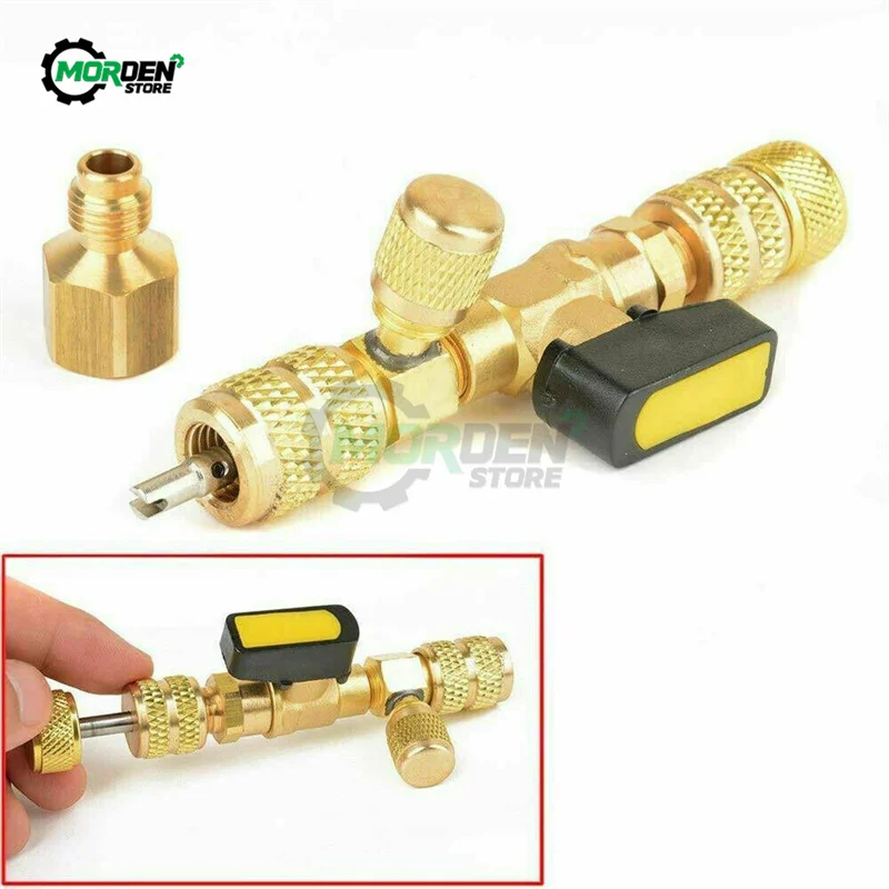 Outil d'installation de dissolvant de noyau de Valve, outil à main de double taille SAE 1/4 & 5/16 pour R404A R407C R134A R12 R32 cvc