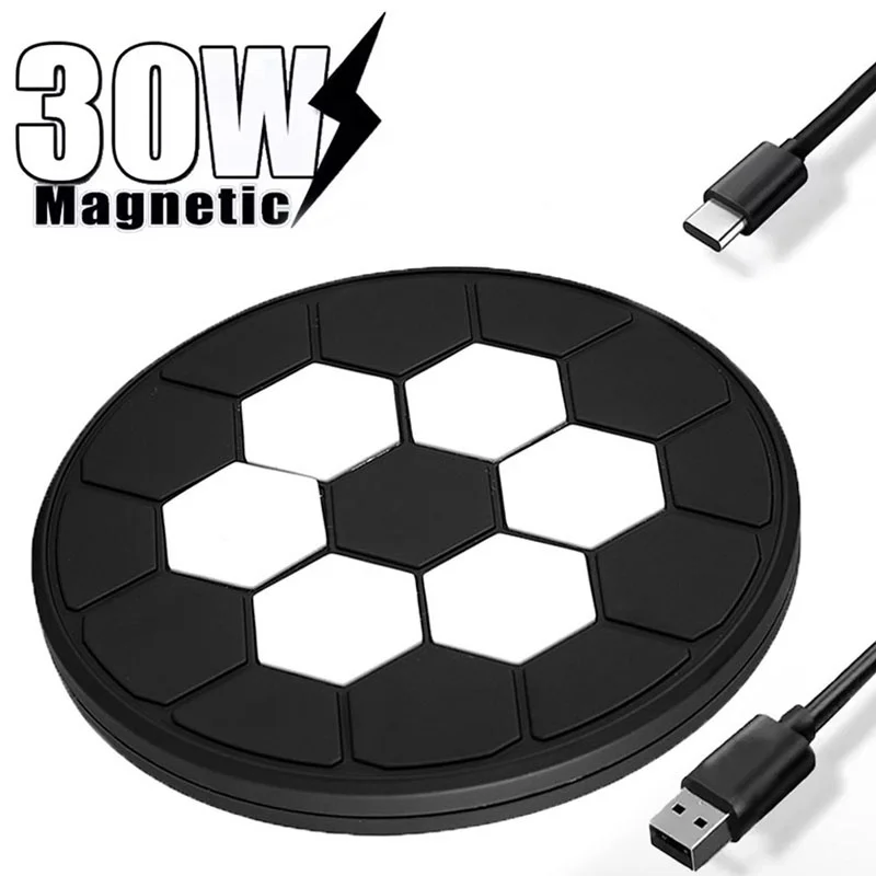 Portable Football Induction Charger Pad Wireless Charger Dock Station For iPhone 16 15 Xiaomi Wireless Phone Charging Accessory