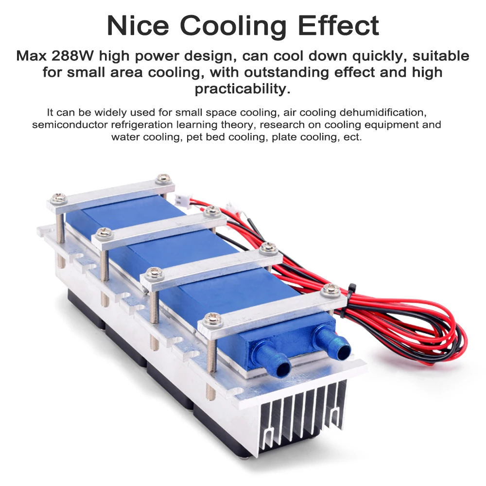 288W Thermoelectric Peltier Refrigeration Cooler DIY Module 12VDC 30A Semiconductor Cooling System  for Air Conditioning Fan