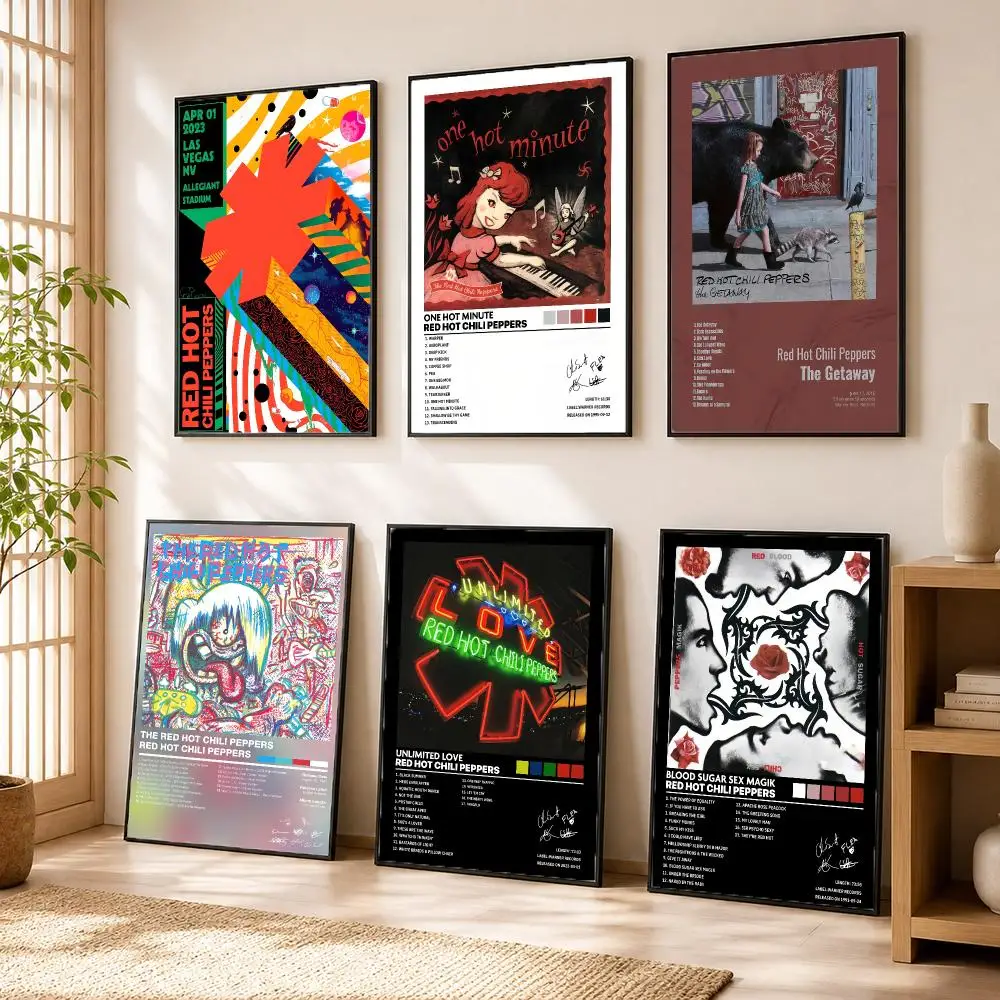 R-Red Hot C-Chili Peppers Band Poster Modern Home Living Bedroom Bar Hallway Waterproof Wall Art Aesthetic Decor