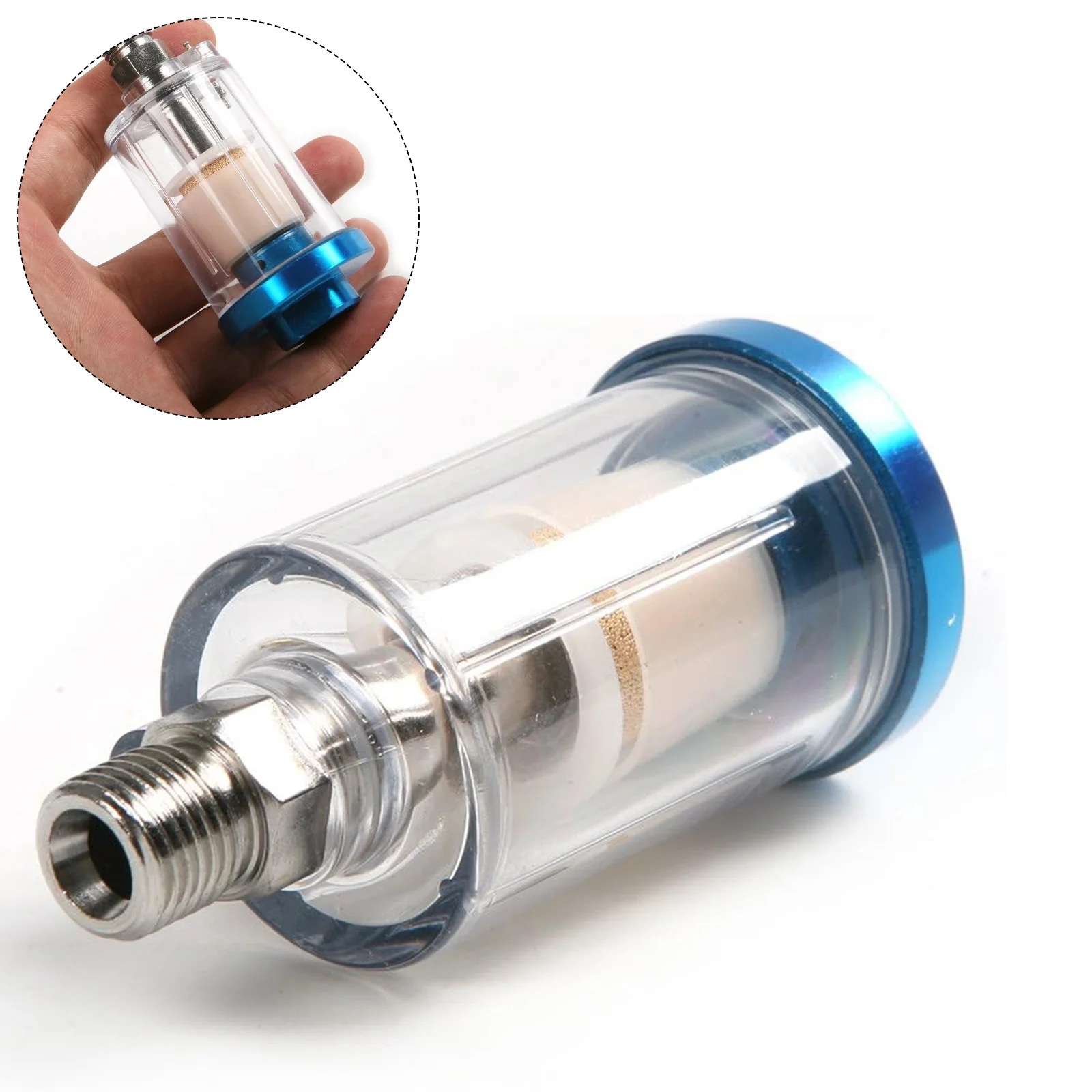 Approx. 1 4 Inches Thread Oil Water Trap Filter Airbrush Filter Standard 1 4 Thread Transparent Filter Bowl Visual Inspection