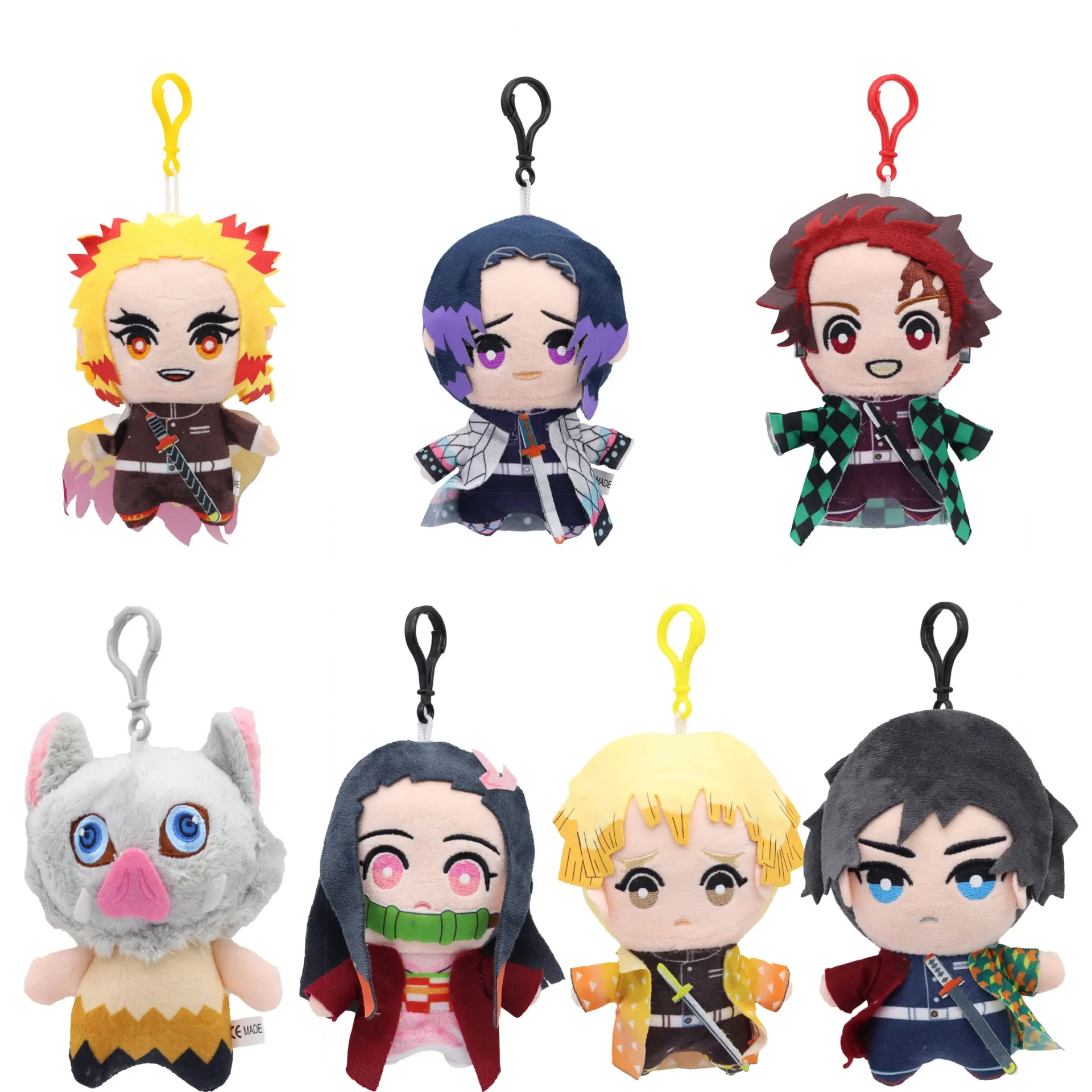 Demon Slayer Cartoon Plush Toys Ghost Slayer Keychain Kamado Tanjirou Kamado Nezuko Kochou Figure Stuffed Doll gifts
