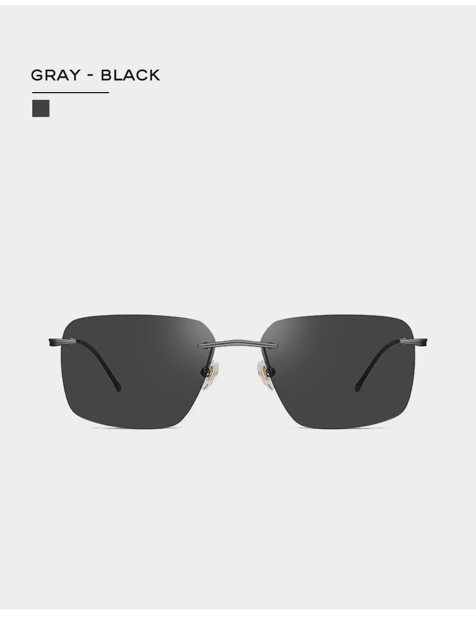 CAPONI reines Titan photo chrome Sonnenbrille randlos polarisiert fahren Herren Sonnenbrille ultraleichte UV400 Marken schirme bs28923 – Detail 15