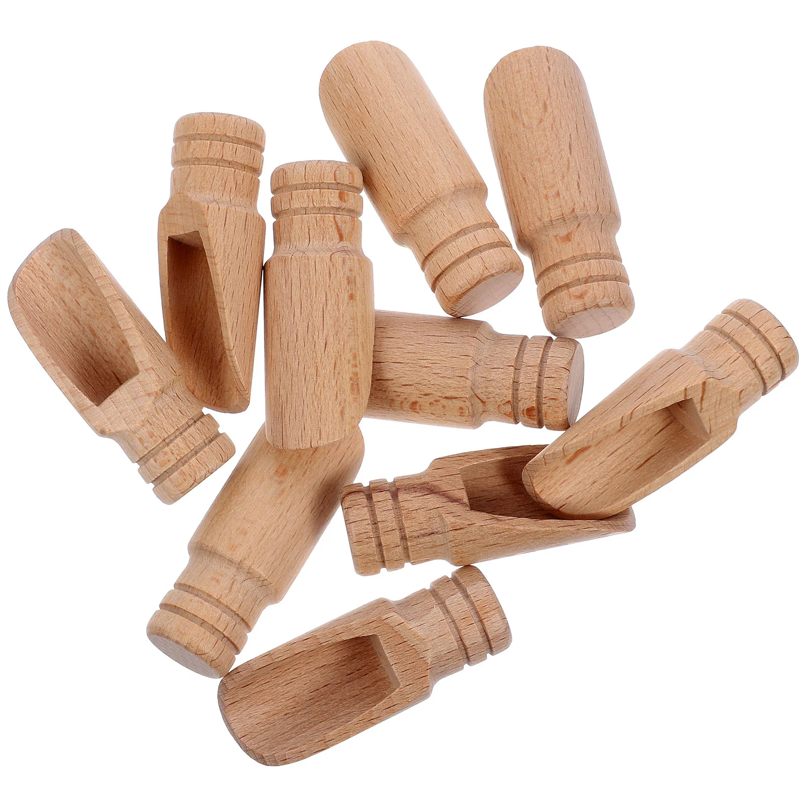 

10 Pcs Salt Milk Condiment Spoons Wood Wooden Mini Scoop Measuring