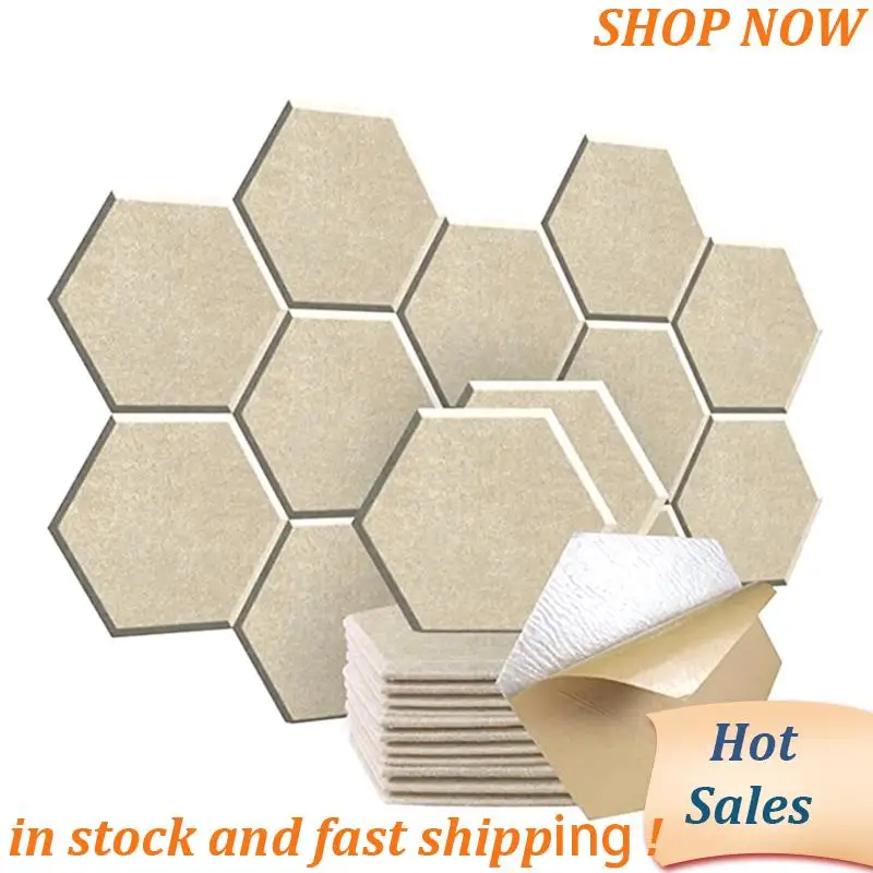 

ABVB-12 Piece Hexagonal Acoustic Panel, 12X10x 0.4Inch, Stylish Acoustic Walls For Home And Office (Light Camel Color)