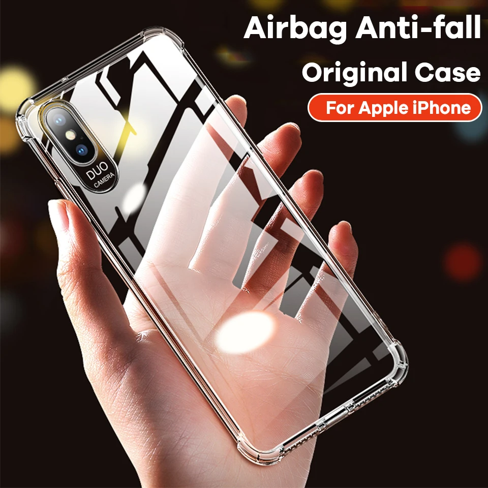 

Thick Shockproof Transparent Case For iPhone 14 13 12 11 Pro Max Soft TPU Silicone For iPhone 14 Plus X XR XS 13 Mini Back Cover