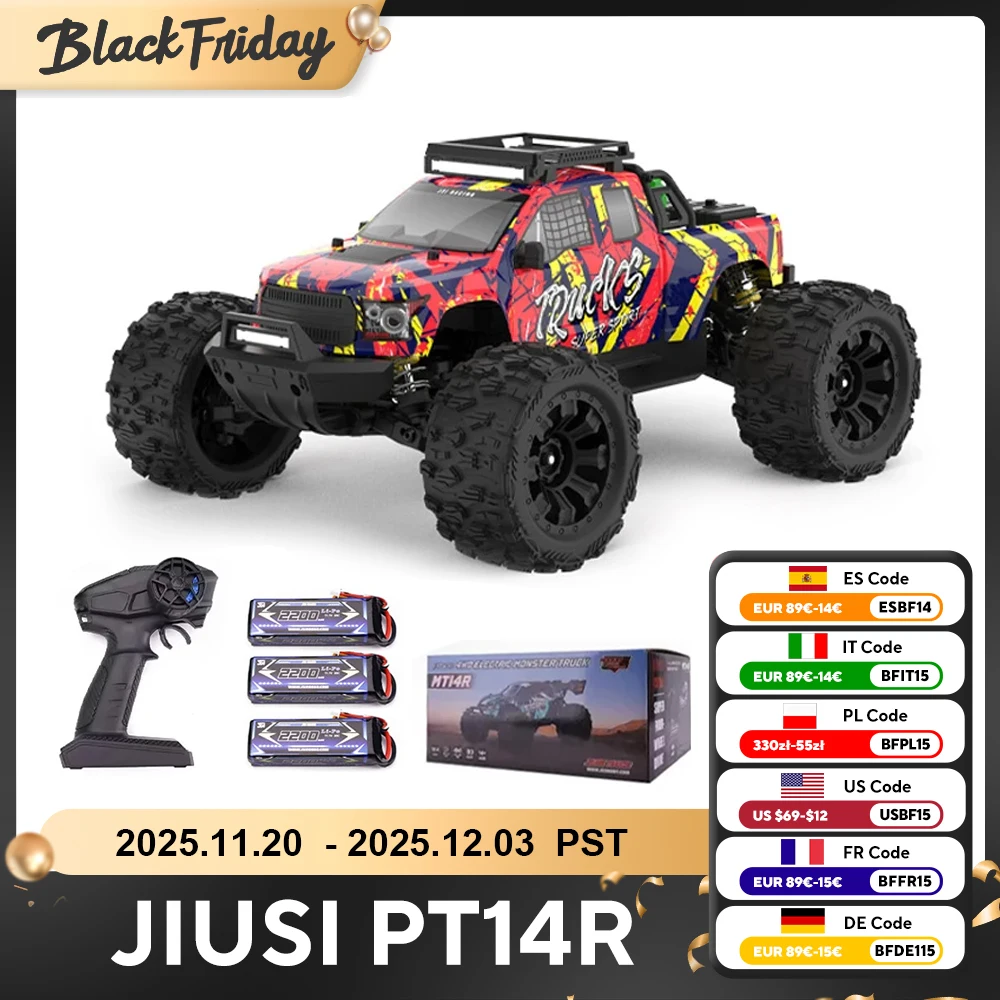 

JIUSI PT14R MT14R 1/14 Гоночный автомобиль 4WD 80 км/ч Радиоуправляемый автомобиль с дистанционным управлением Бесщеточный 2,4G Высокоскоростной внедорожный дрифт-грузовик RC Игрушка в подарок