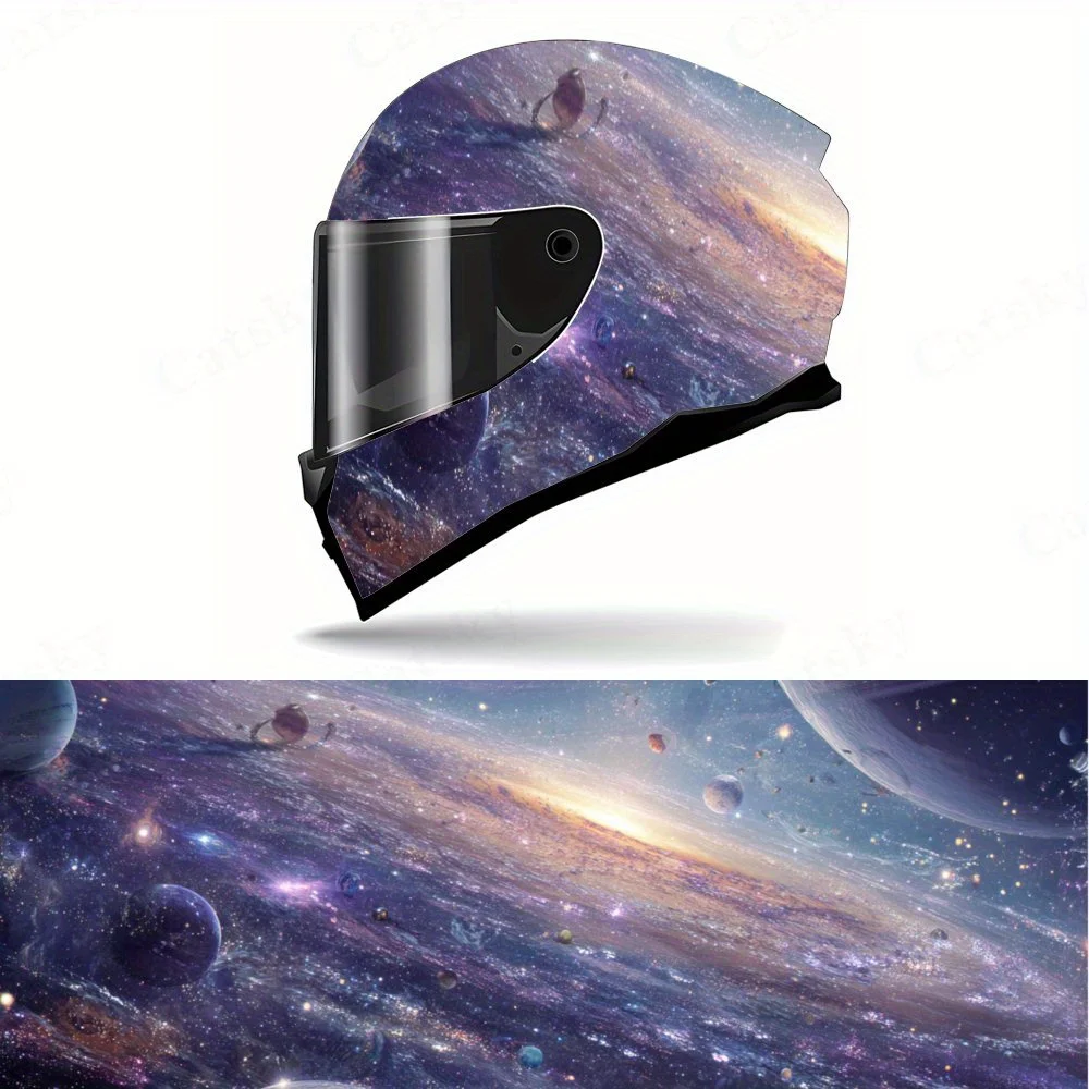 

Mystical Starry Sky Motorcycle Helmet PVC Protective Sticker, Motorcycle Helmet Exterior Decorative Accessory, Waterproof & Self