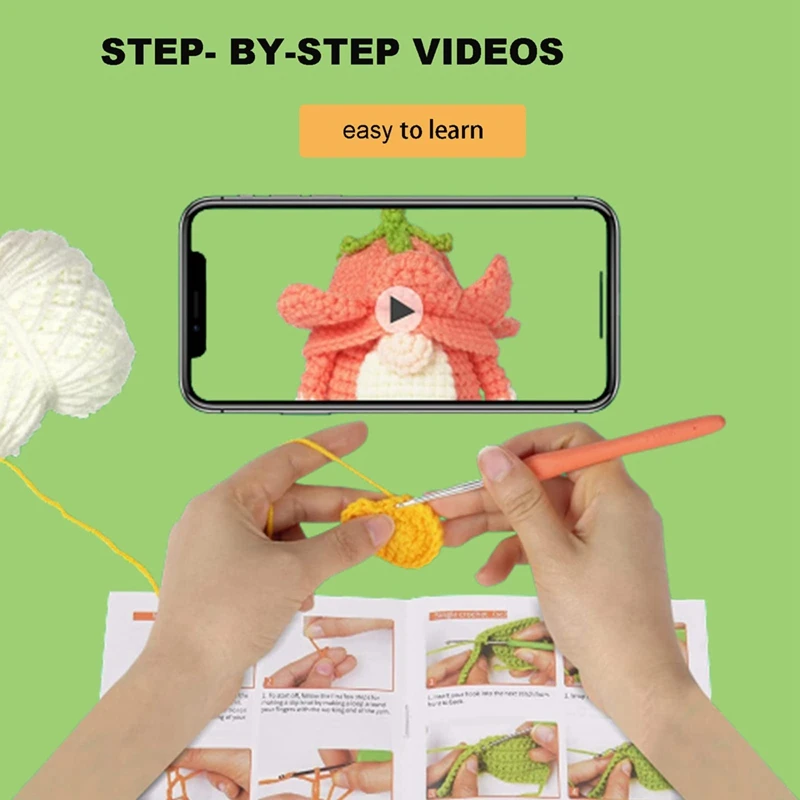 Gehaakte Startr Kit Acryl Bevat Stapsgewijze Instructies En Video-Tutorials Voor Beginners