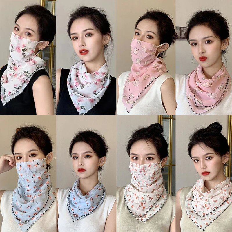 Scarf For Women Sun UV Protection Hiking Neck Scarf Outdoor Triangular Scarf Sunscreen Veil Ice Silk Mask Face Cover