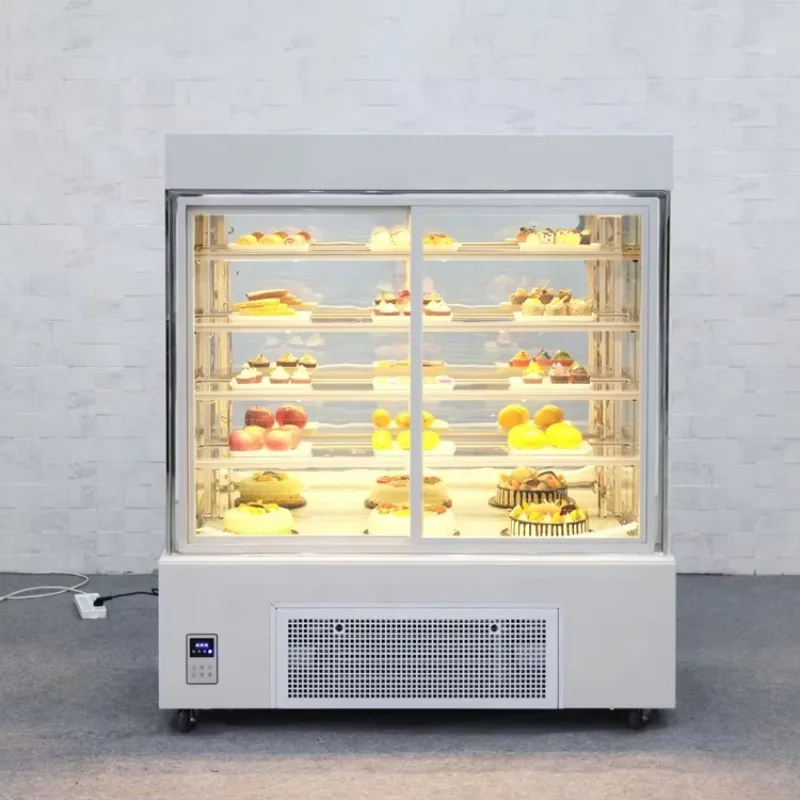 Customized Commercial Bakery Shop 5 Layer Large Capacity Floor Standing Upright Showcase Cake Display Fridge Chiller