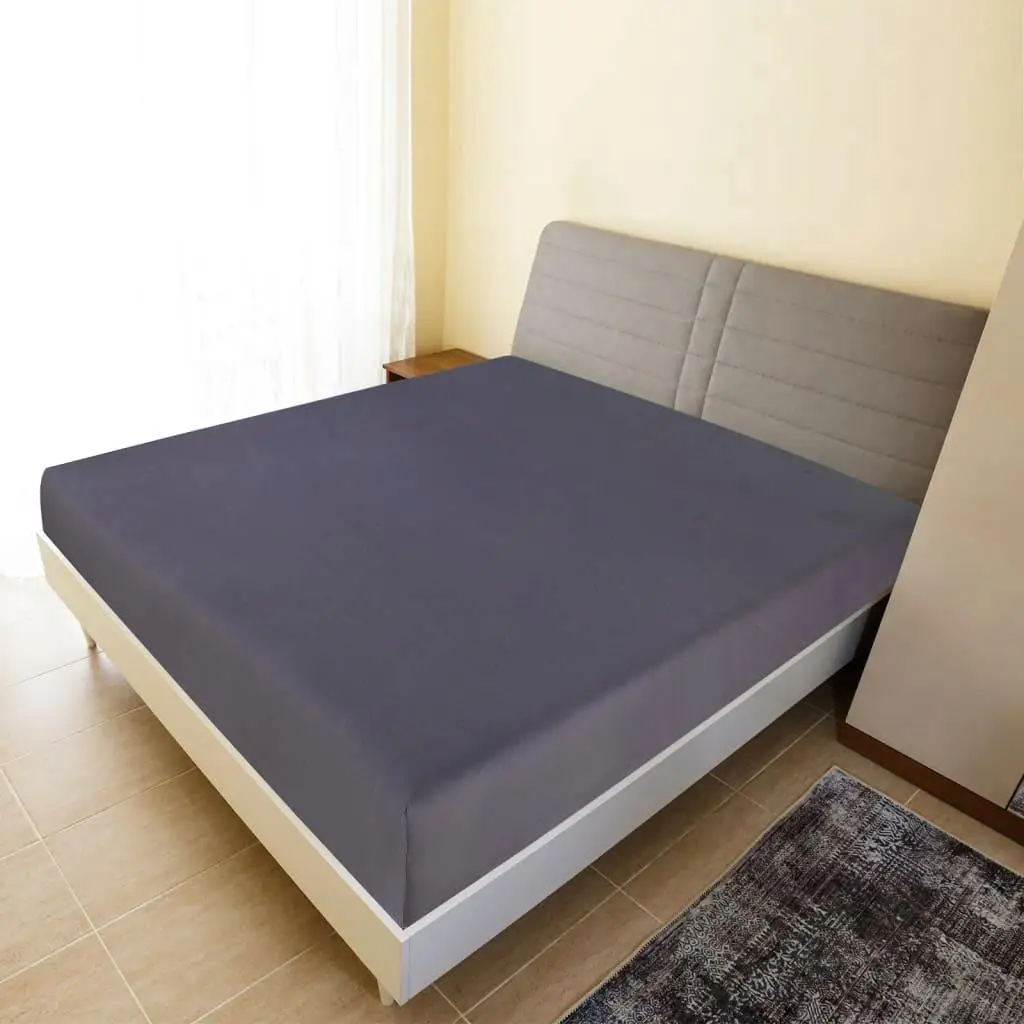 Fitted Cotton Jersey Sheet 100x200 cm - Anthracite Grey Bed Cover