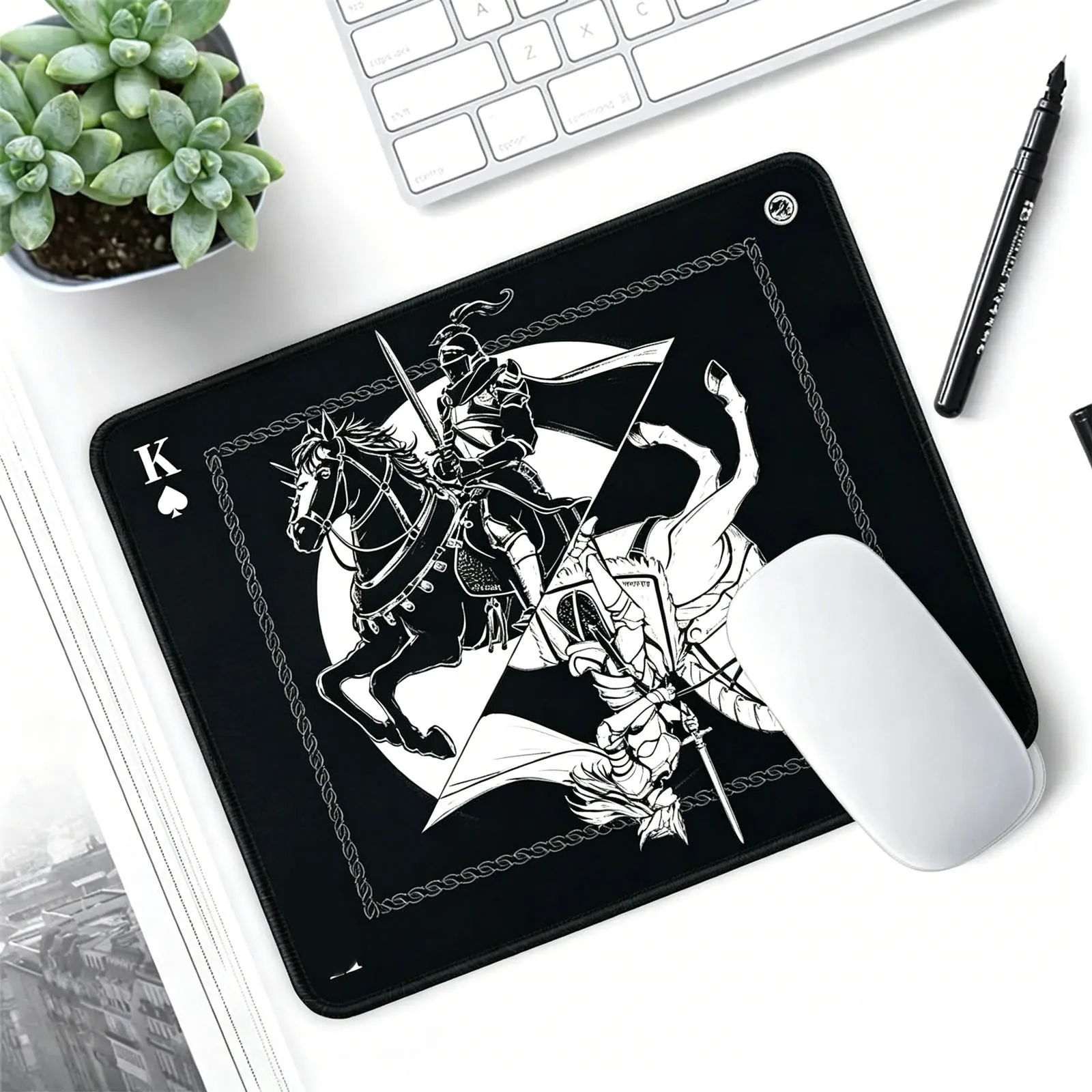 Red Warhorse Battle Riding Mouse Pad Replica Illustration 40X45CM E-Sports Fps Game Office Dedicated For Fearless Contract Delta