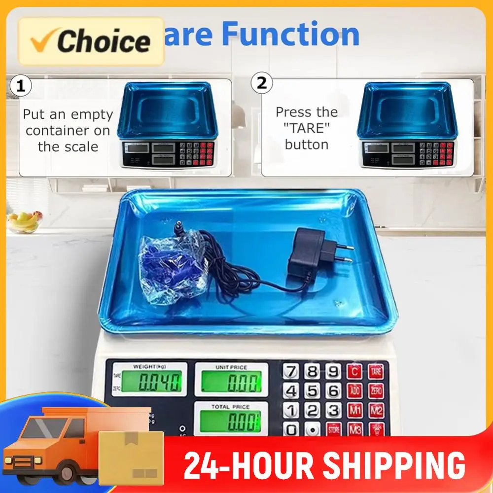 

40kg/1g Price Computing Scale Rechargeable Counting Weight Scale Waterproof Electronic Small Scale for Farmers Market Meat Shop