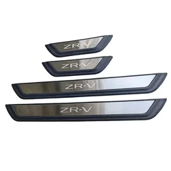 Fit For Honda ZRV ZR-V 2022-2024  Door Sill Scuff Plate Guard Sills Protector Trim 4PCS Stainless Steel and Plastic