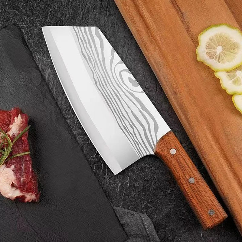 Laser Damascus Pattern Multifunctional Knife Hard and Sharp Stainless Steel Meat Cutter Vegetable Cutter Household Kitchen Knive