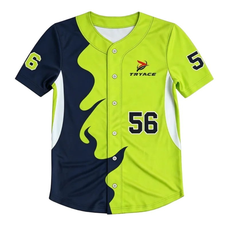 Team Sports Full Button Spirit Baseball Jersey with Stitched Name Polyester Softball Uniforms for Players
