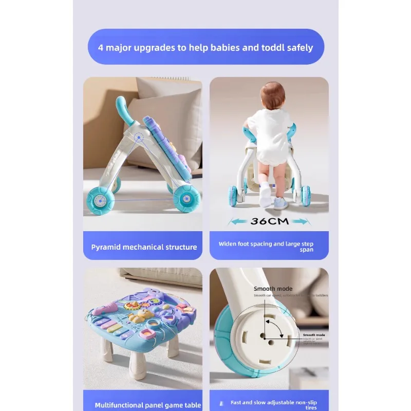 مشاية جديدة للدفع اليدوي لعام 2025 مضادة للساق للرضع والأطفال متعددة الوظائف من عمر 6 إلى 18 شهرًا ومضادة للدحرجة بعمر سنة واحدة #6