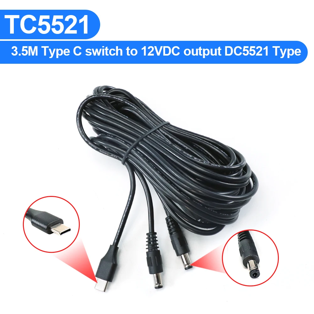Carsanbo Car Type-C USB C Fast Charging Cable Dual DC12V 3A 5.5x2.1mm Only Support car with PD,QC fast charging Type C