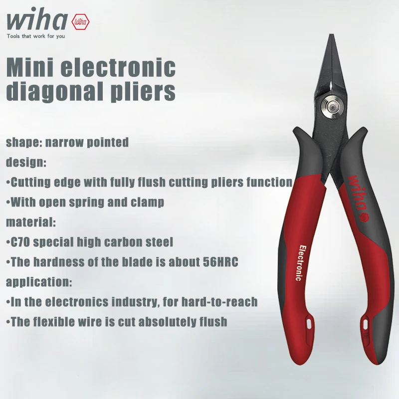 WIHA 26833/26825/26818/26815/26813/26812/26801 Precision Electronic Diagonal Pliers Mini Electronic Scissors Cutters Hand Tool