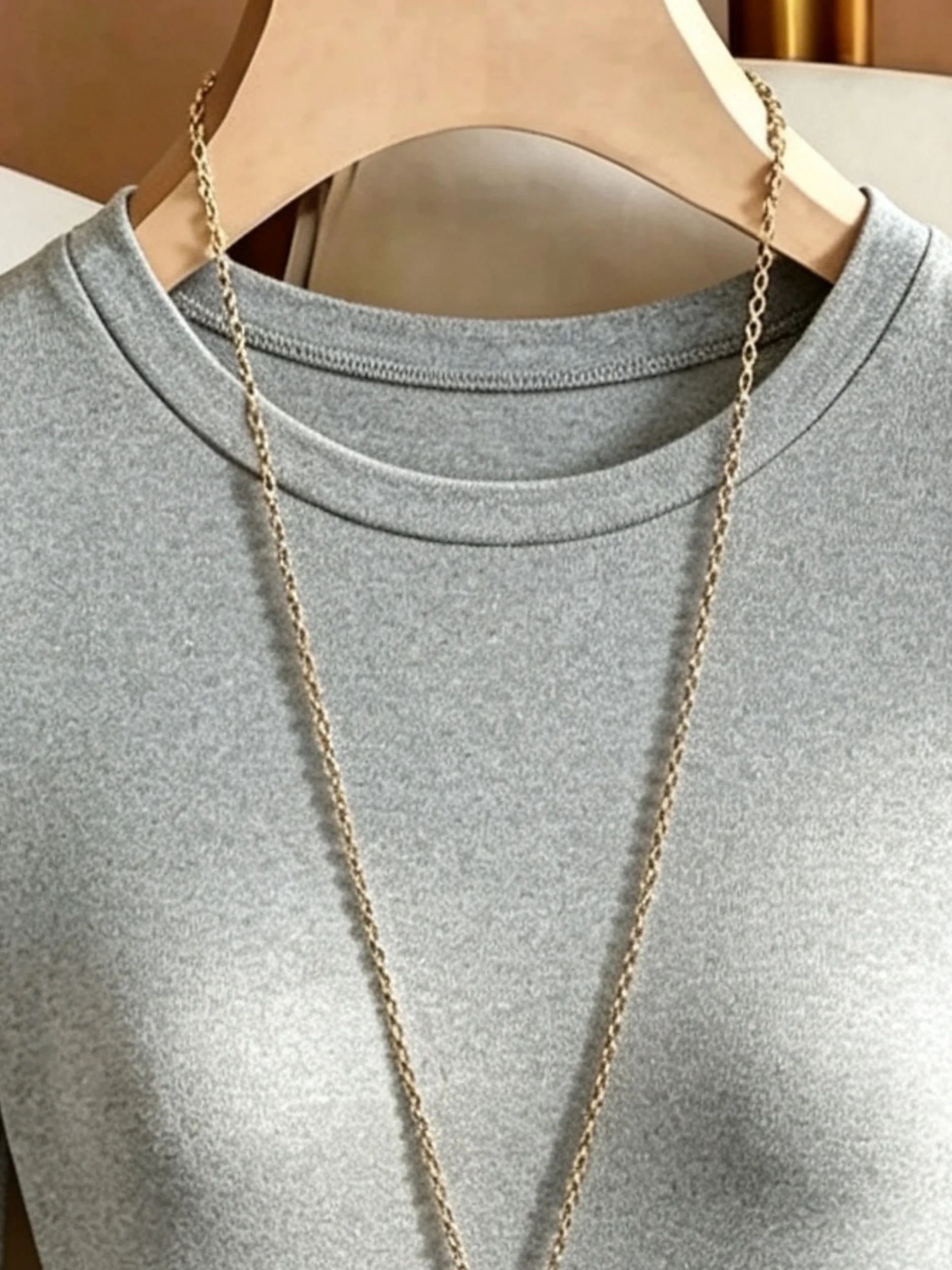Damen-Body mit Rundhalsausschnitt und langen Ärmeln, hoch geschnitten, schmal geschnitten, figurbetont, Y2K, sexy, lässig, Basic, einteiliges Oberteil – Detail 31