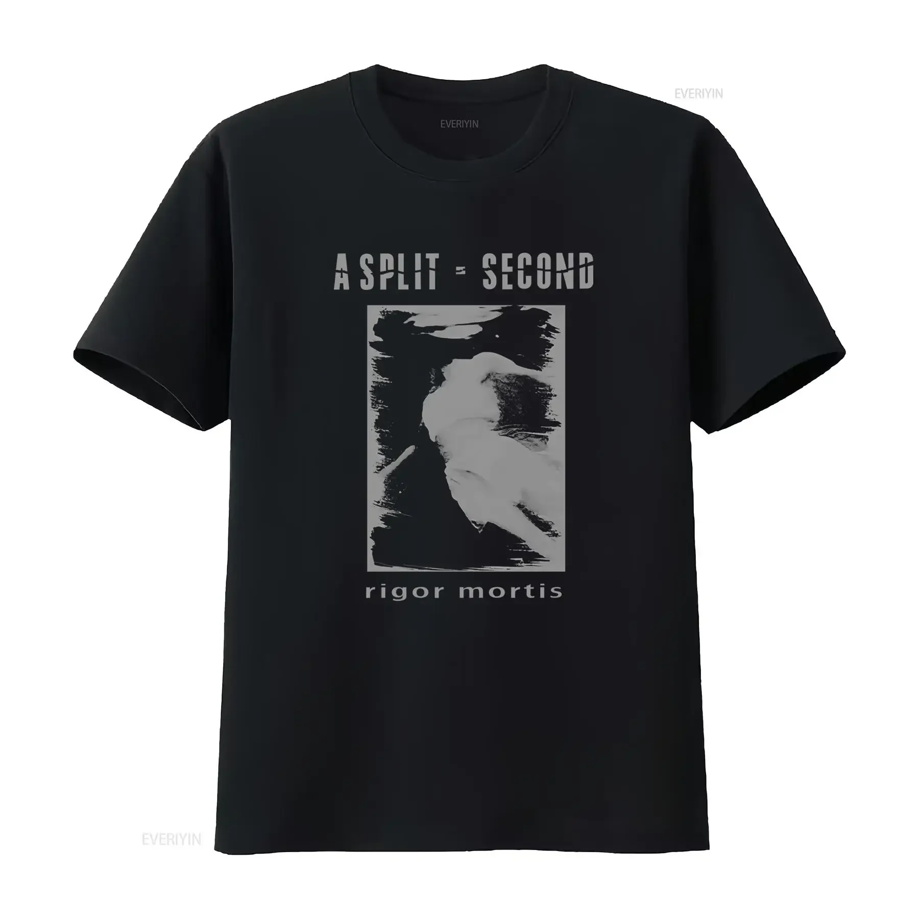A SPLIT SECOND rigor mortis T Shirt Streetwear Print Casual vintage Washed Comfortable Slightly Stylish Unisex fashion