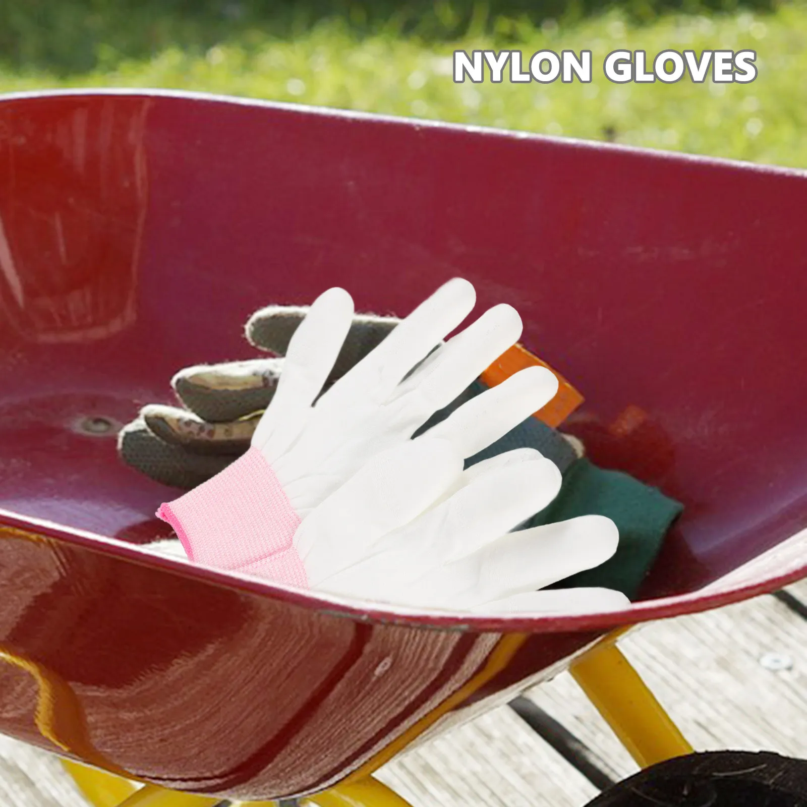 

12Pairs PU Coating Gloves Anti Static Quilting for Sewing Quilters Lab Hospital Reusable Fabric Grip Lightweight Nylon Working