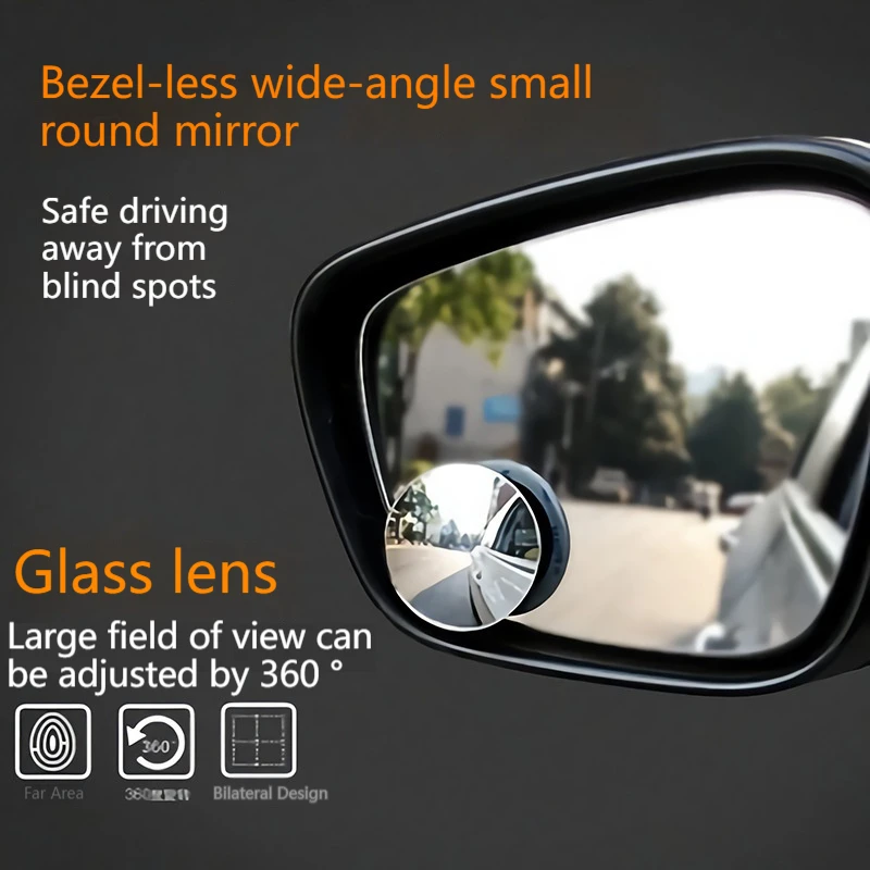 Frame Convex Blind Spot Mirror Safety Driving Wide-angle 360 Degree Adjustable Clear Rearview Mirror Wide Angle Mirrors