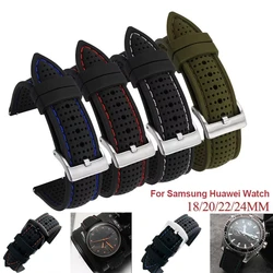 For Samsung Huawei Watch GT2 46mm Amazfit GTR 20mm 22mm 24mm Silicone Sport Strap Waterproof Durable Men Replacement Band