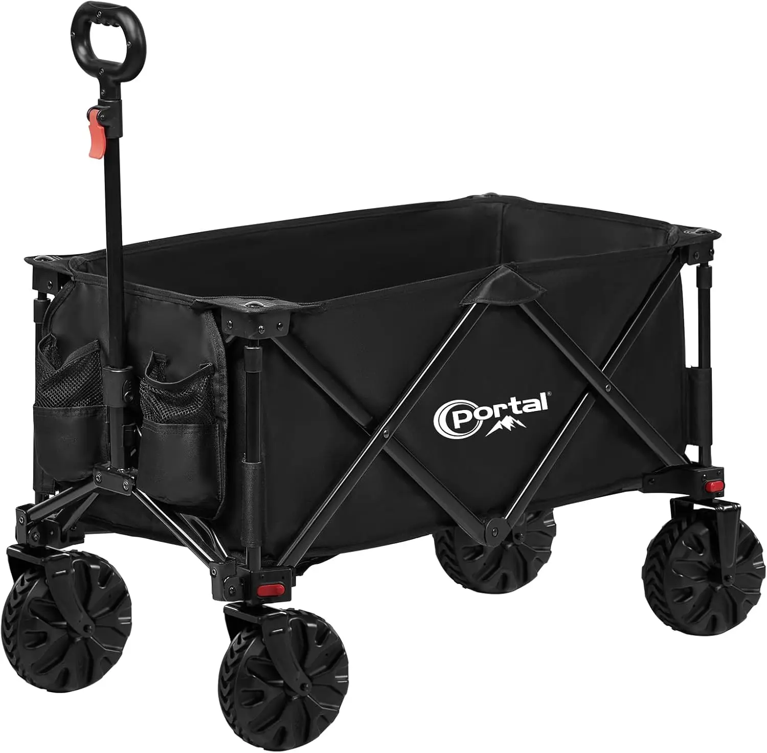 

Collapsible Folding Utility Wagon, Foldable Wagon Carts Heavy Duty, Large Capacity Beach Wagon with All Terrain Wheels