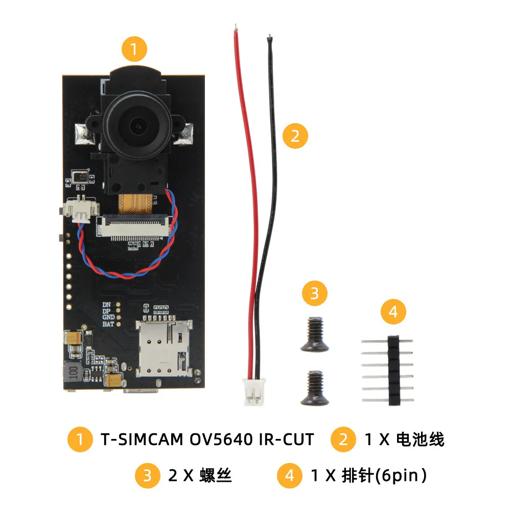 LILYGO T-SIMCAM ESP32-S3 CAM Development Board with WiFi & Bluetooth 5.0 Wireless Module, OV2640 Camera