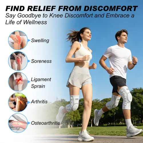 Kuangmi Smart Knob Knee Brace with Patella Gel Pad and Lateral Stabilizer, Compression Knee Brace for Exercise (Single), KMh752 - Image 3