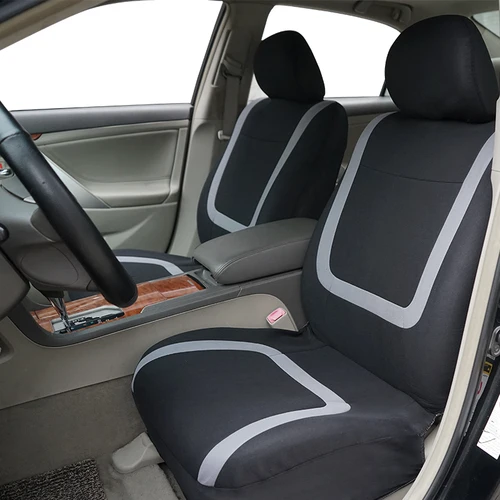 Imagen 2 del producto Juego completo de fundas para asiento de coche, tela Universal de poliéster, transpirable, lavable, adecuado para coche, camión, furgoneta, Suv, accesorios interiores para coche