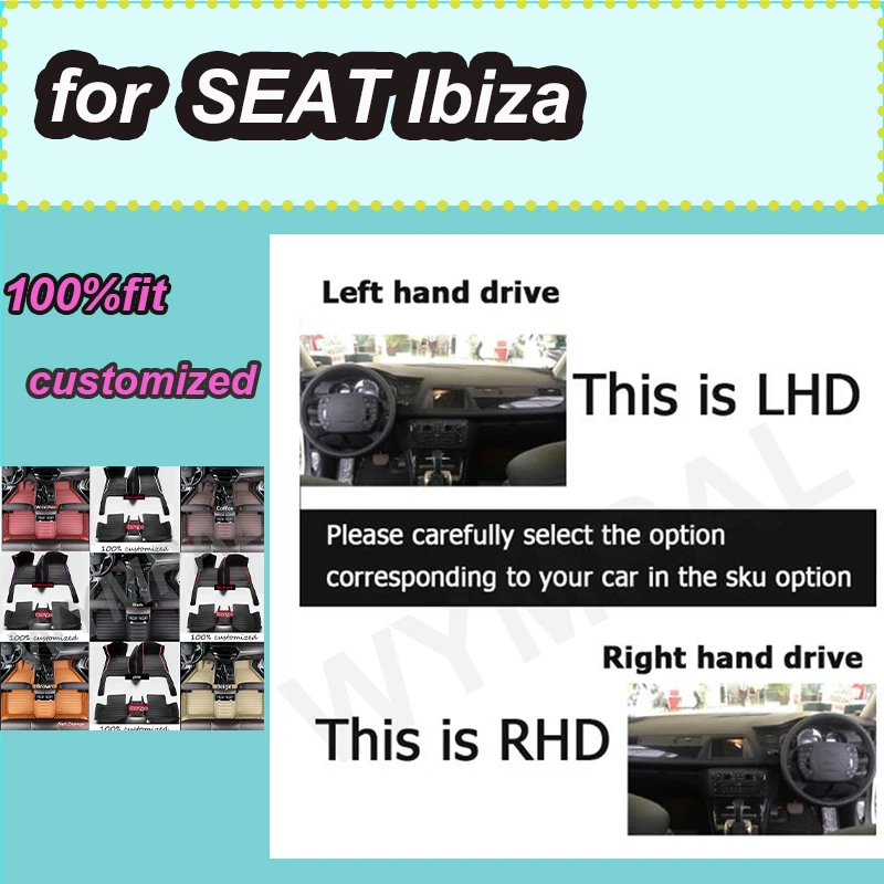 

Роскошные автомобильные коврики для SEAT Ibiza 2019 2020 2021, авто, роскошные кожаные коврики