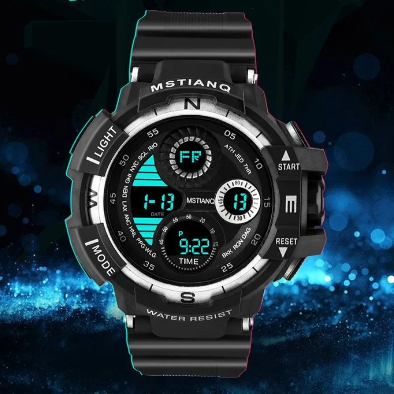 2024 New Outdoor Electronic Watches for Men Korean Waterproof Sports Multifunctional Electronic Mens Watch Fashion Accessories